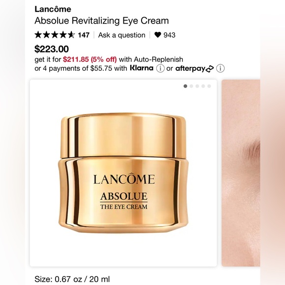 Lancôme Absolue Revitalizing Eye Cream 5ml - Picture 3 of 3